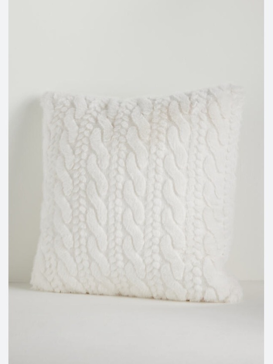Anthropologie Other - Anthropologie Faux Fur Cable-Knit Sweater Pillow